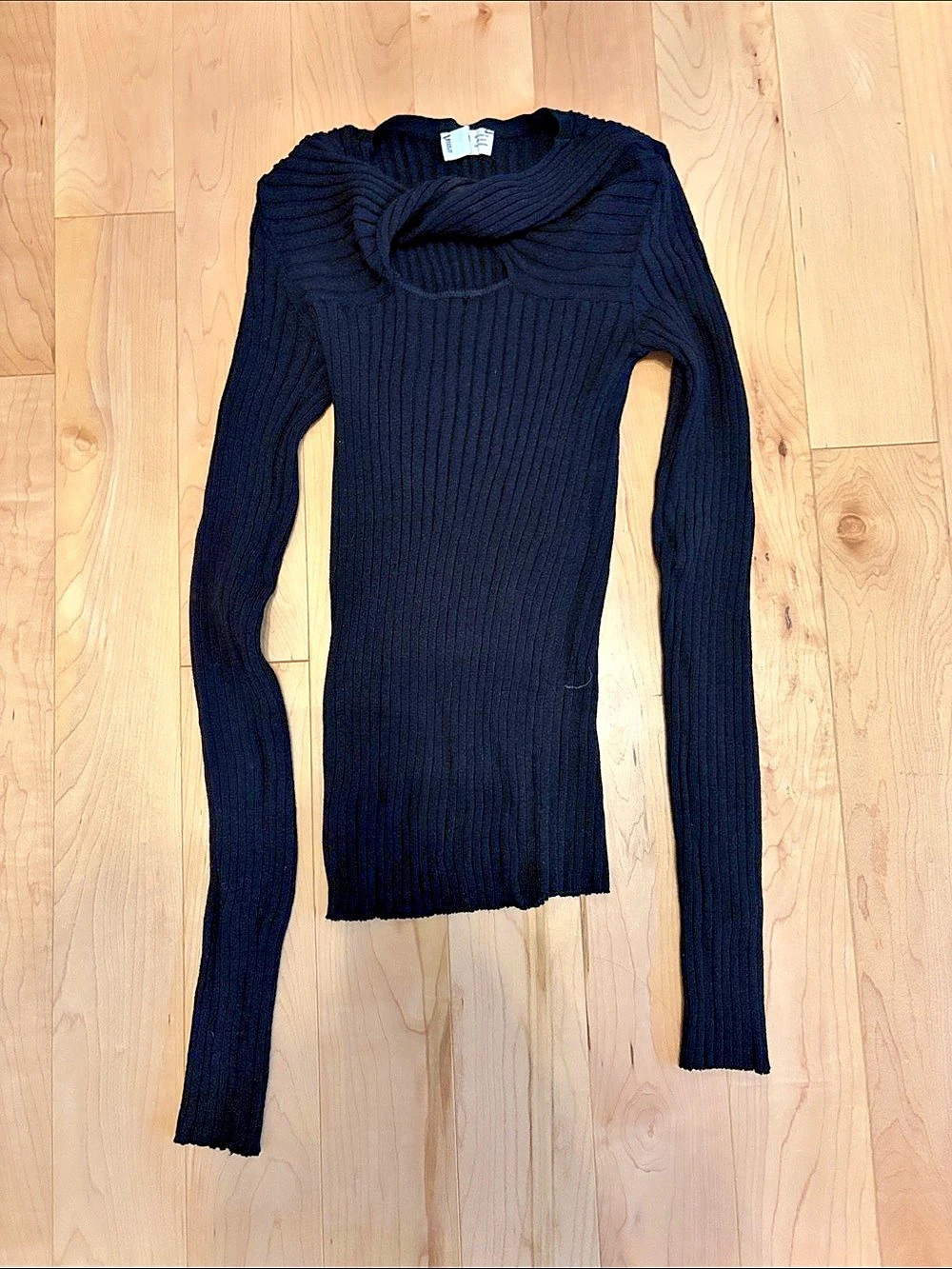Mango Black cut out Sweater Size xs